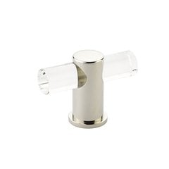 Lumiere Knob 2 inch Diameter Clear Acrylic and Polished Nickel Lumiere Knob 2 inch Diameter Clear Acrylic and Polished Nickel