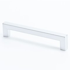 Square 5-1/16 Inch Center to Center Dull Chrome Cabinet Pull Square 5-1/16 Inch Center to Center Dull Chrome Cabinet Pull