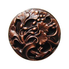 Floral 1-3/8 Inch Diameter Antique Copper Cabinet Knob Floral 1-3/8 Inch Diameter Antique Copper Cabinet Knob