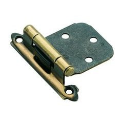 Variable Overlay Hinge 2-1/16 Inch Width - Antique Brass - Pair Variable Overlay Hinge 2-1/16 Inch Width - Antique Brass - Pair