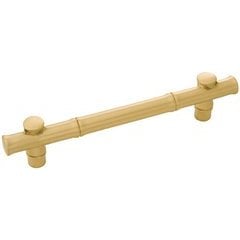 Junzi Pull 5-1/16 inch Center to Center Satin Brass Junzi Pull 5-1/16 inch Center to Center Satin Brass