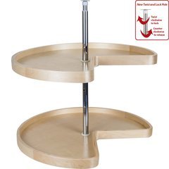 24 Inch Kidney Banded Lazy Susan Set with Twist and Lock Adjustable Pole 24 Inch Kidney Banded Lazy Susan Set with Twist and Lock Adjustable Pole