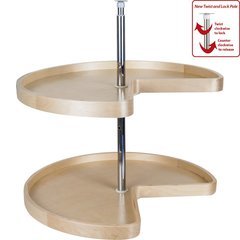 32 Inch Kidney Banded Lazy Susan Set with Twist and Lock Adjustable Pole 32 Inch Kidney Banded Lazy Susan Set with Twist and Lock Adjustable Pole