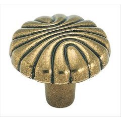 Knob 1-7/32 inch Diameter Burnished Brass Knob 1-7/32 inch Diameter Burnished Brass