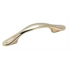Reflections 3 Inch Center to Center Polished Brass Cabinet Pull Reflections 3 Inch Center to Center Polished Brass Cabinet Pull