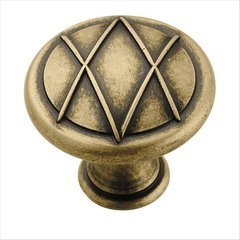 Lattice 1-5/16 Inch Diameter Distressed Brass Cabinet Knob Lattice 1-5/16 Inch Diameter Distressed Brass Cabinet Knob
