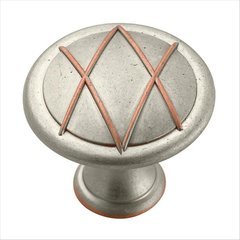 Lattice Knob 1-5/16 inch Diameter Weathered Nickel Copper Lattice Knob 1-5/16 inch Diameter Weathered Nickel Copper