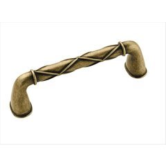 Lattice 3-3/4 Inch Center to Center Distressed Brass Cabinet Pull Lattice 3-3/4 Inch Center to Center Distressed Brass Cabinet Pull