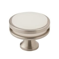 Oberon Knob 1-3/4 inch Diameter Satin Nickel/Frosted Acrylic Oberon Knob 1-3/4 inch Diameter Satin Nickel/Frosted Acrylic
