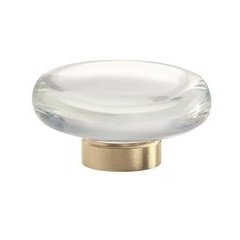 Glacio Knob 1-3/4 inch Diameter Clear Crystal/Golden Champagne Glacio Knob 1-3/4 inch Diameter Clear Crystal/Golden Champagne