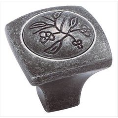 Vineyard 1-1/8 Inch Diameter Wrought Iron Dark Cabinet Knob Vineyard 1-1/8 Inch Diameter Wrought Iron Dark Cabinet Knob