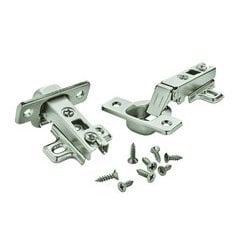 Full Overlay Hinge 2-7/16 Inch Width - Nickel - Pair Full Overlay Hinge 2-7/16 Inch Width - Nickel - Pair