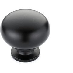 Traditional 1-1/4 Inch Diameter Knobs with Matte Black Finish Traditional 1-1/4 Inch Diameter Knobs with Matte Black Finish