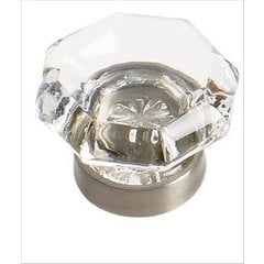 Traditional Classics 1 Inch Diameter Clear Glass/Satin Nickel Cabinet Knob Traditional Classics 1 Inch Diameter Clear Glass/Satin Nickel Cabinet Knob