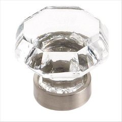 Traditional Classics 1-1/4 Inch Diameter Clear Glass/Satin Nickel Cabinet Knob Traditional Classics 1-1/4 Inch Diameter Clear Glass/Satin Nickel Cabinet Knob