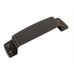 Highland Ridge 3-1/2 Inch Center to Center Dark Oiled Bronze Cabinet Cup Pull Highland Ridge 3-1/2 Inch Center to Center Dark Oiled Bronze Cabinet Cup Pull