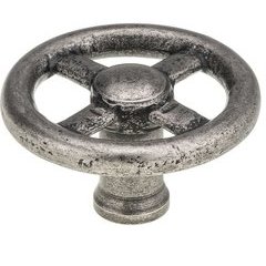 Eclectic 3-5/32 Inch Diameter Forged Iron Knobs with Pewter Finish Eclectic 3-5/32 Inch Diameter Forged Iron Knobs with Pewter Finish