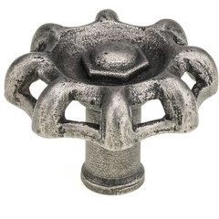 Eclectic 3-1/32 Inch Diameter Forged Iron Knobs with Pewter Finish Eclectic 3-1/32 Inch Diameter Forged Iron Knobs with Pewter Finish