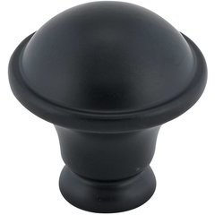 Traditional 1-1/4 Inch Diameter Knobs with Matte Black Finish Traditional 1-1/4 Inch Diameter Knobs with Matte Black Finish