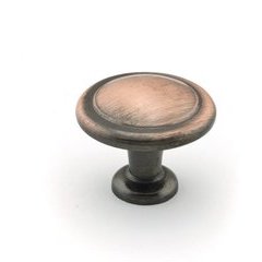 Traditional 1-1/4 Inch Diameter Knobs with Antique Copper Finish Traditional 1-1/4 Inch Diameter Knobs with Antique Copper Finish