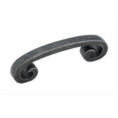 Swirl'Z 3 Inch Center to Center Wrought Iron Dark Cabinet Pull Swirl'Z 3 Inch Center to Center Wrought Iron Dark Cabinet Pull
