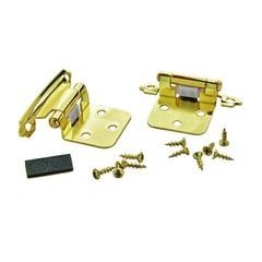 Variable Overlay Hinge 1-13/16 Inch Width - Polished Brass - Pair Variable Overlay Hinge 1-13/16 Inch Width - Polished Brass - Pair