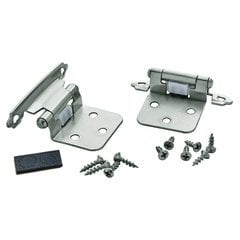 Variable Overlay Hinge 1-13/16 Inch Width - Satin Nickel - Pair Variable Overlay Hinge 1-13/16 Inch Width - Satin Nickel - Pair