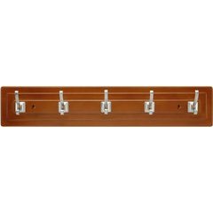 24 Inch Wood Hook Rail - Maple Stain with Satin Nickel 24 Inch Wood Hook Rail - Maple Stain with Satin Nickel