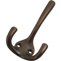 3.25 Inch Length Double Coat Hook - Refined Bronze 3.25 Inch Length Double Coat Hook - Refined Bronze