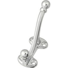 2.75 Inch Length, 2.50 Inch Projection Double Coat Hook - Chrome 2.75 Inch Length, 2.50 Inch Projection Double Coat Hook - Chrome
