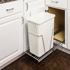 35 or 50 Quart Single Pullout Waste Container System - Chrome 35 or 50 Quart Single Pullout Waste Container System - Chrome