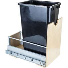 Preassembled 50 Quart Metal Drawer Box Single Pullout Waste Container - Black Preassembled 50 Quart Metal Drawer Box Single Pullout Waste Container - Black