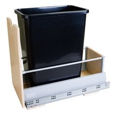 Preassembled 35 Quart Metal Drawer Box Single Pullout Waste Container - Black Preassembled 35 Quart Metal Drawer Box Single Pullout Waste Container - Black