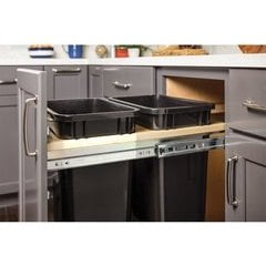 Top Mount Soft-close Double 35 Quart Trash Can Unit for 15" Opening Top Mount Soft-close Double 35 Quart Trash Can Unit for 15" Opening