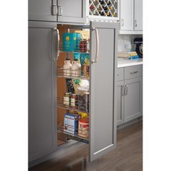 12 Inch x 74 Inch Wire Pantry Pullout with Heavy Duty Soft Close - Chrome 12 Inch x 74 Inch Wire Pantry Pullout with Heavy Duty Soft Close - Chrome