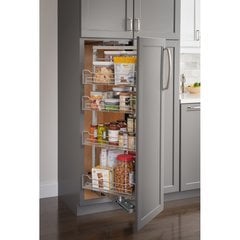 15 Inch Wide x 74 Inch High Wire Pantry Pullout with Swingout Feature - Chrome 15 Inch Wide x 74 Inch High Wire Pantry Pullout with Swingout Feature - Chrome