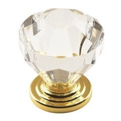 Traditional Classics 1-1/4 Inch Diameter Acrylic/Burnished Brass Cabinet Knob Traditional Classics 1-1/4 Inch Diameter Acrylic/Burnished Brass Cabinet Knob