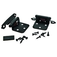 Variable Overlay Hinge 1-13/16 Inch Width - Flat Black - Pair Variable Overlay Hinge 1-13/16 Inch Width - Flat Black - Pair