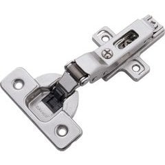 Half Overlay Soft Close Frameless Cabinet Hinge - Pair - Satin Nickel Half Overlay Soft Close Frameless Cabinet Hinge - Pair - Satin Nickel