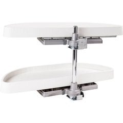 32 Inch Half-Moon Lazy Susan Set with White Plastic Trays 32 Inch Half-Moon Lazy Susan Set with White Plastic Trays
