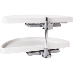 35 Inch Half-Moon Lazy Susan Set with White Plastic Trays 35 Inch Half-Moon Lazy Susan Set with White Plastic Trays