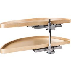 38 Inch Half-Moon Lazy Susan Set with Wood Trays 38 Inch Half-Moon Lazy Susan Set with Wood Trays