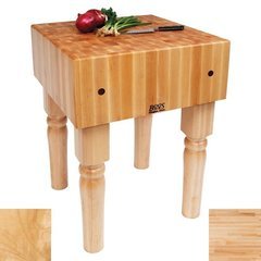 18 Inch x 18 Inch x 10 Inch AB Butcher Block with Casters - Maple 18 Inch x 18 Inch x 10 Inch AB Butcher Block with Casters - Maple