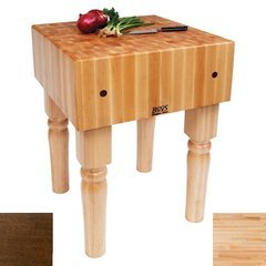 24 Inch x 24 Inch x 10 Inch AB Butcher Block, Walnut Stain Base with Casters - Maple 24 Inch x 24 Inch x 10 Inch AB Butcher Block, Walnut Stain Base with Casters - Maple
