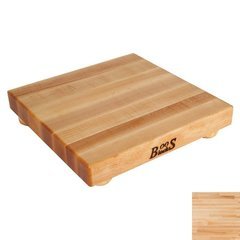 9 Inch x 9 Inch x 1-1/2 Inch Square Cutting Board with Bun Feet - Maple 9 Inch x 9 Inch x 1-1/2 Inch Square Cutting Board with Bun Feet - Maple