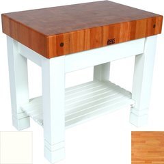 36 Inch x 24 Inch x 5 Inch Work Table Homestead Butcher Block with Alabaster Base Color - Cherry Top 36 Inch x 24 Inch x 5 Inch Work Table Homestead Butcher Block with Alabaster Base Color - Cherry Top