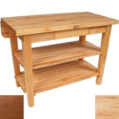 60 Inch x 32 Inch x 1-3/4 Inch Kitchen Island with Drop Leaf and Cherry Stain Base Color - Maple Top 60 Inch x 32 Inch x 1-3/4 Inch Kitchen Island with Drop Leaf and Cherry Stain Base Color - Maple Top