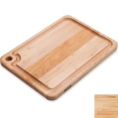 20 Inch x 15 Inch x 1-1/4 Inch Prestige Cutting Board with Groove and Finger Grip Hole - Maple 20 Inch x 15 Inch x 1-1/4 Inch Prestige Cutting Board with Groove and Finger Grip Hole - Maple