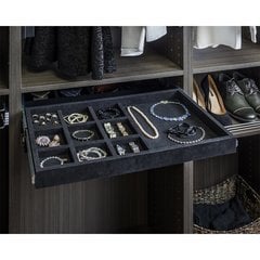 10 Compartment Felt Jewelry Organizer with Ring Insert - Black 10 Compartment Felt Jewelry Organizer with Ring Insert - Black