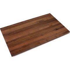 109 Inch x 27 Inch x 1-1/2 Inch Butcher Block Kitchen Countertop with Varnique Finish - Walnut 109 Inch x 27 Inch x 1-1/2 Inch Butcher Block Kitchen Countertop with Varnique Finish - Walnut